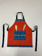 Apron Reversible - Dark Blue Robots / Orange