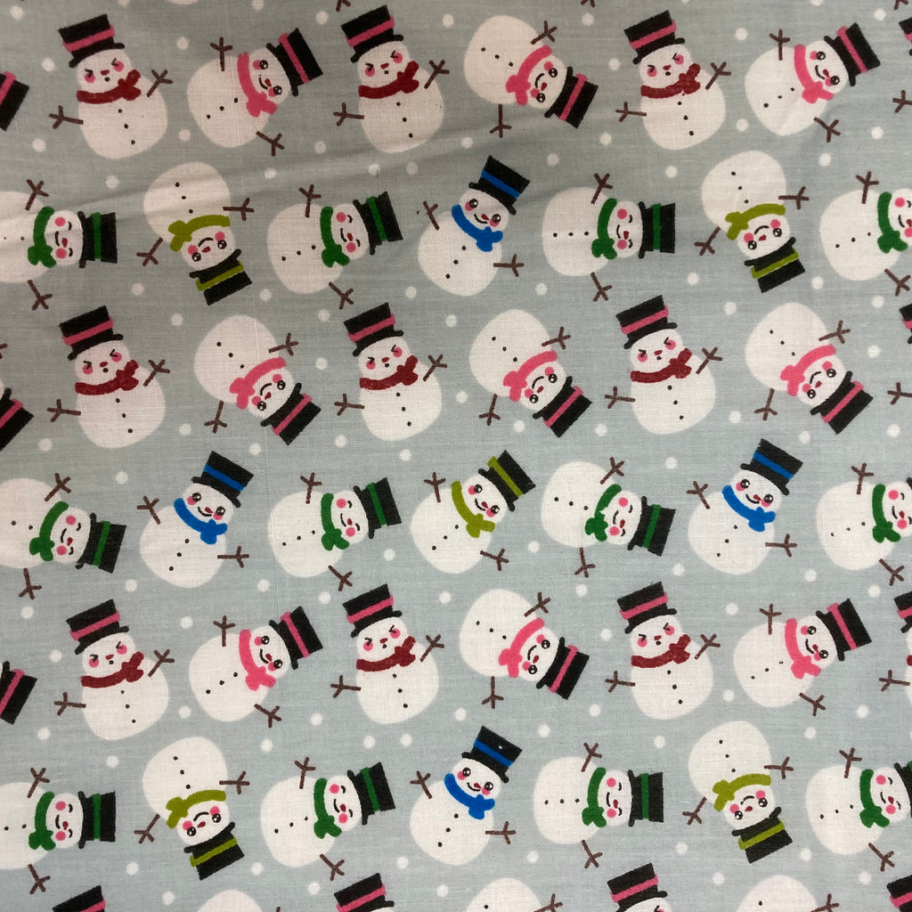 Santa Sack - Large - Snowmen on Grey