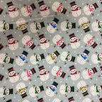 Santa Sack - Large - Snowmen on Grey
