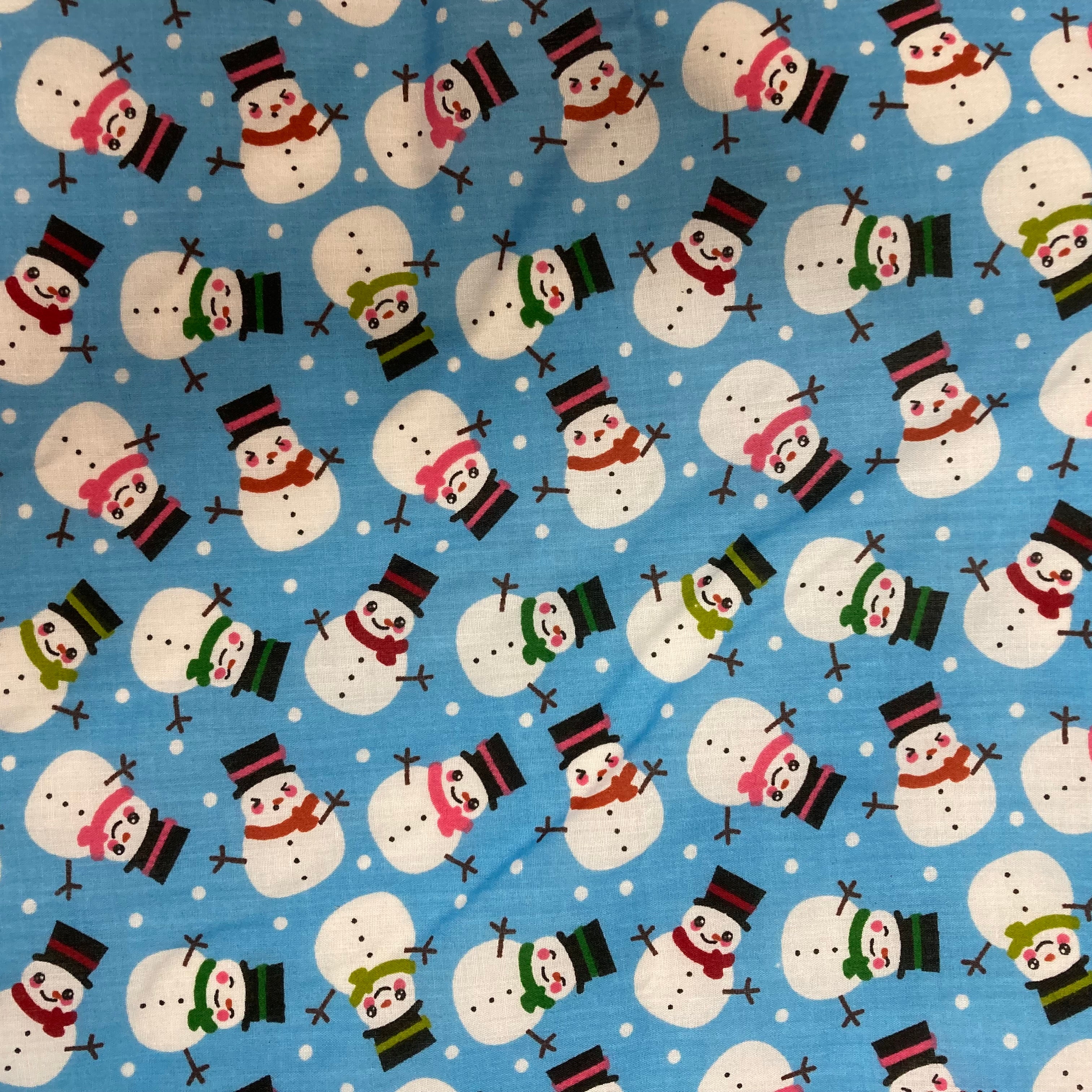 Santa Sack - Large - Snowmen on Blue