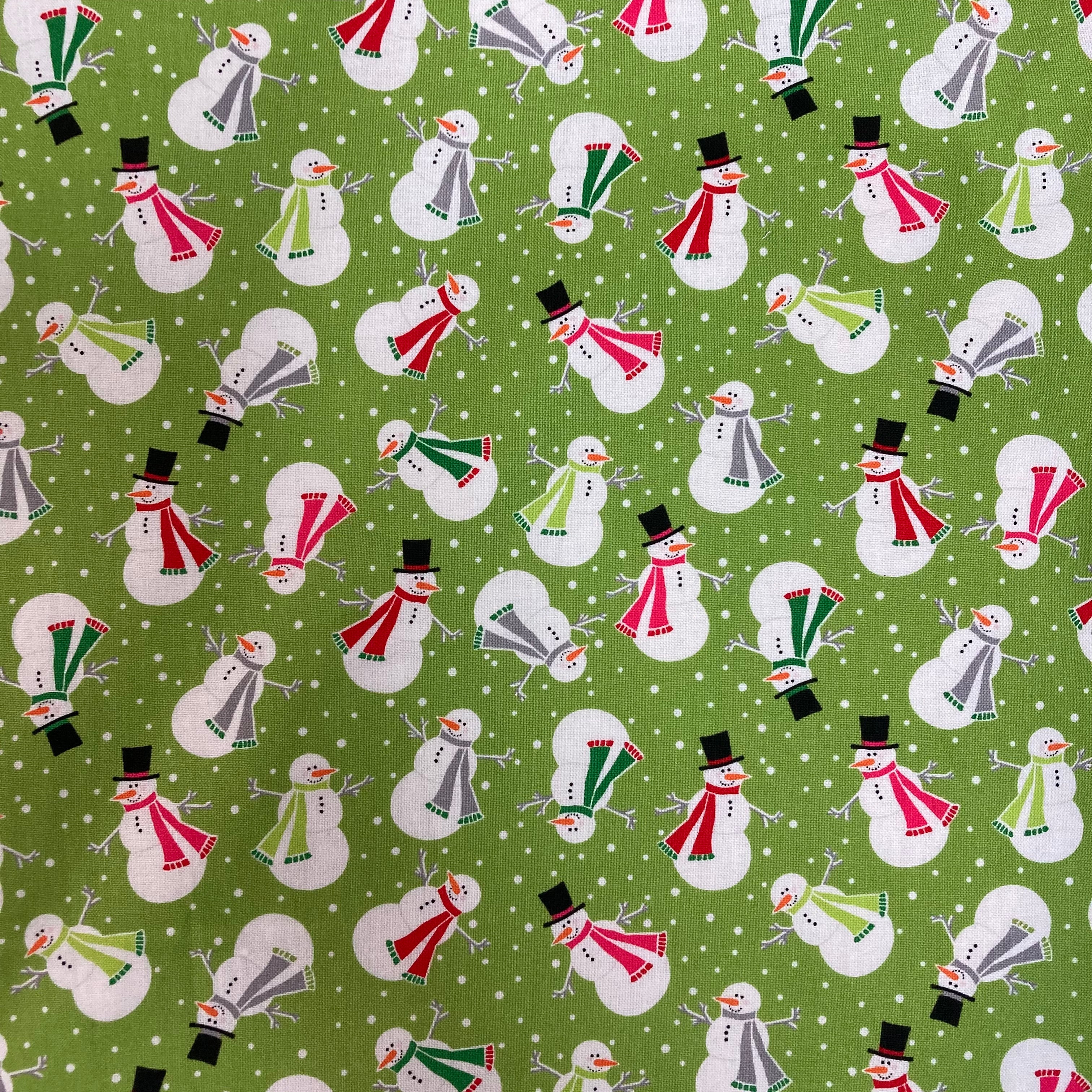 Santa Sack - Large - Snowmen on Lime