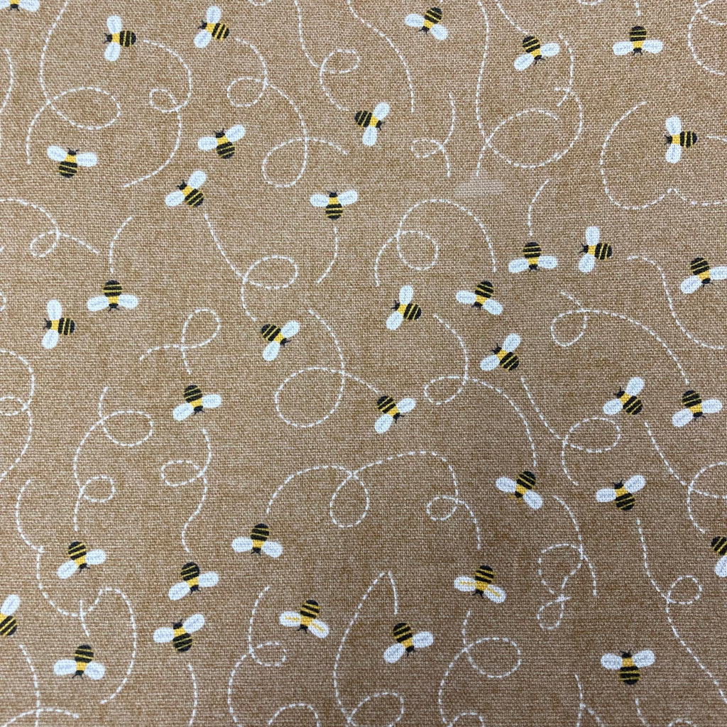 Large Tote Bag – Bees on Taupe