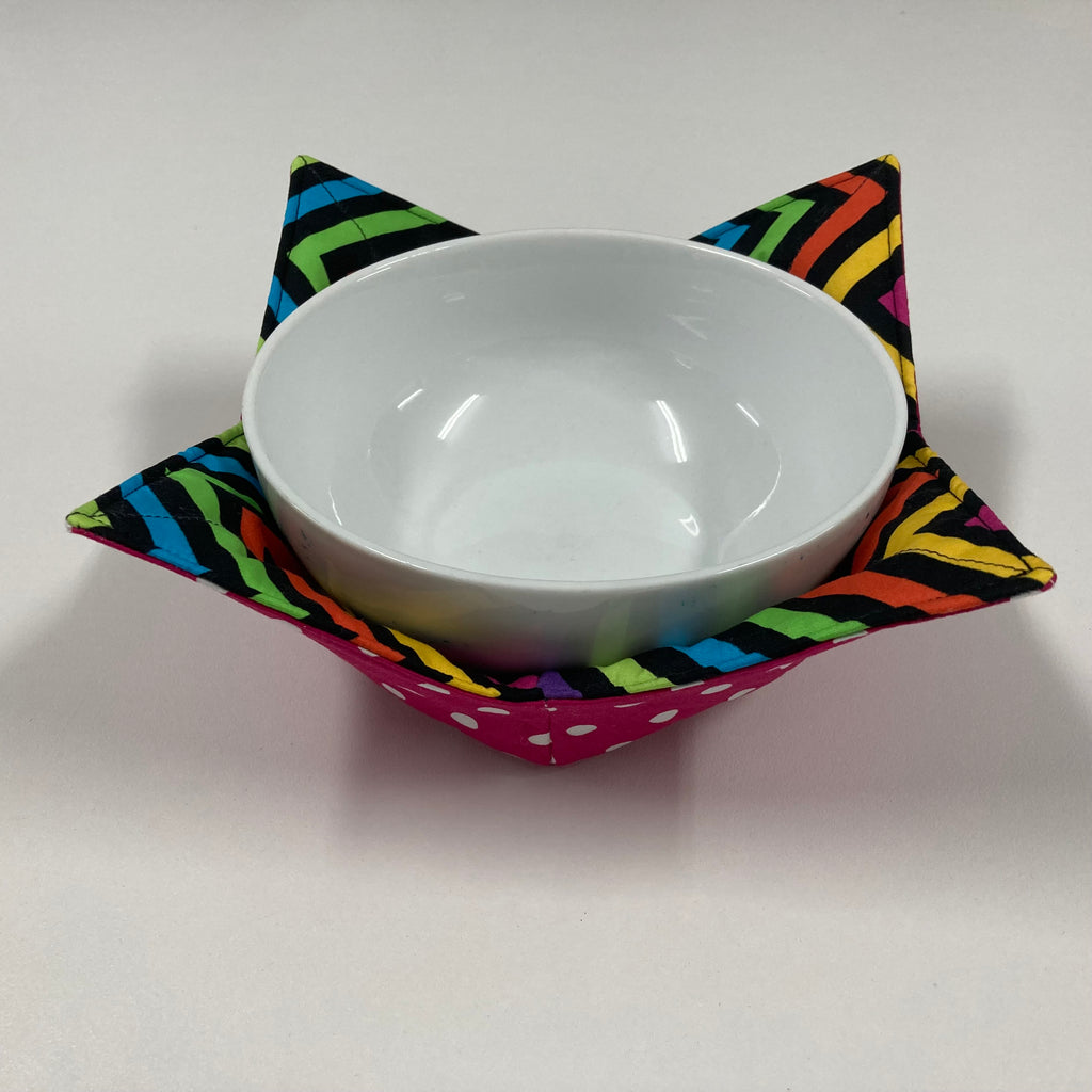 Soup Bowl Reversible Cozy – Spots and Chevron