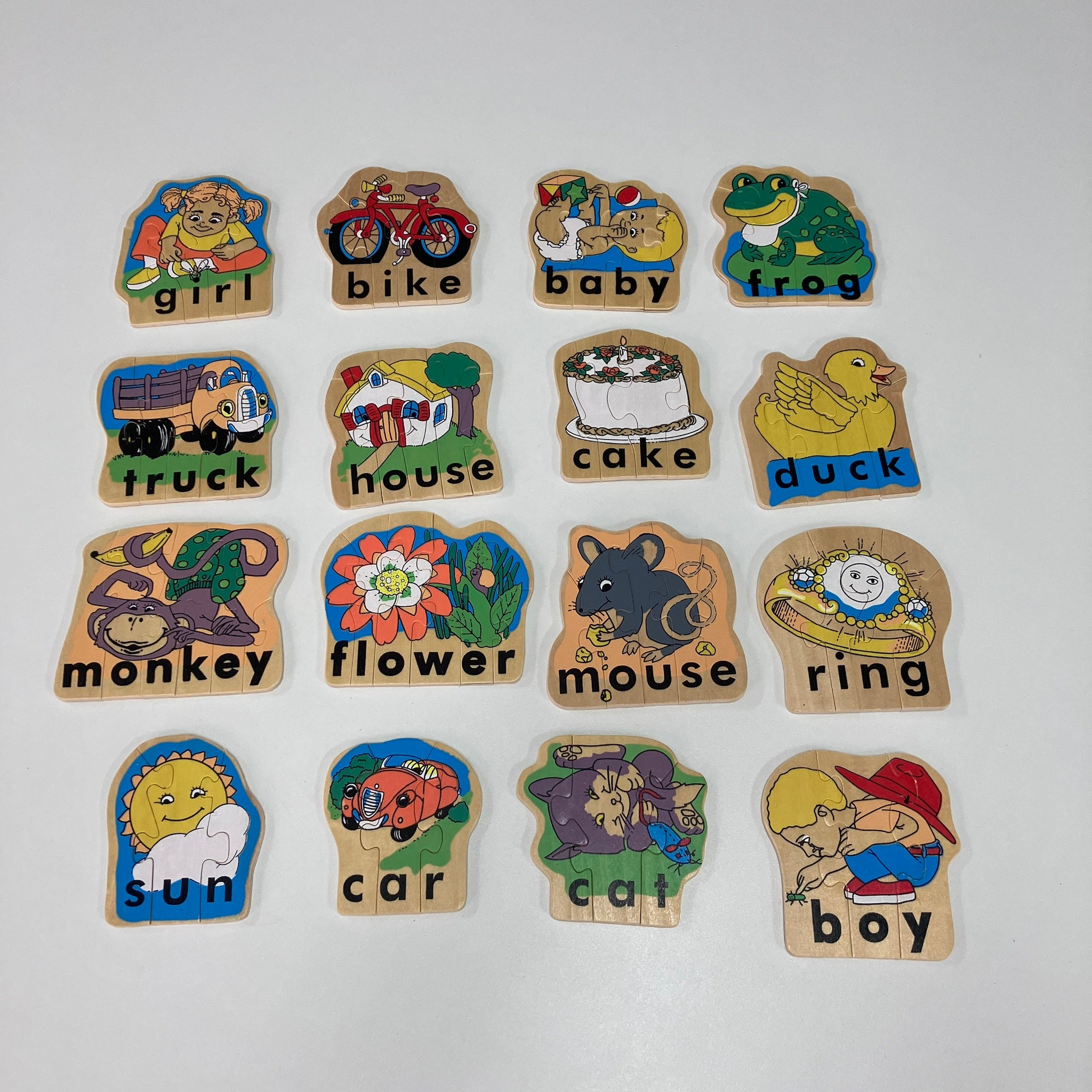 Wooden Build a Word Puzzle Box - 20 x 3-6pc puzzles