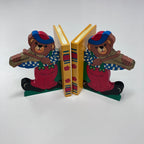 Wooden Bookends - Teddy - Yellow Book