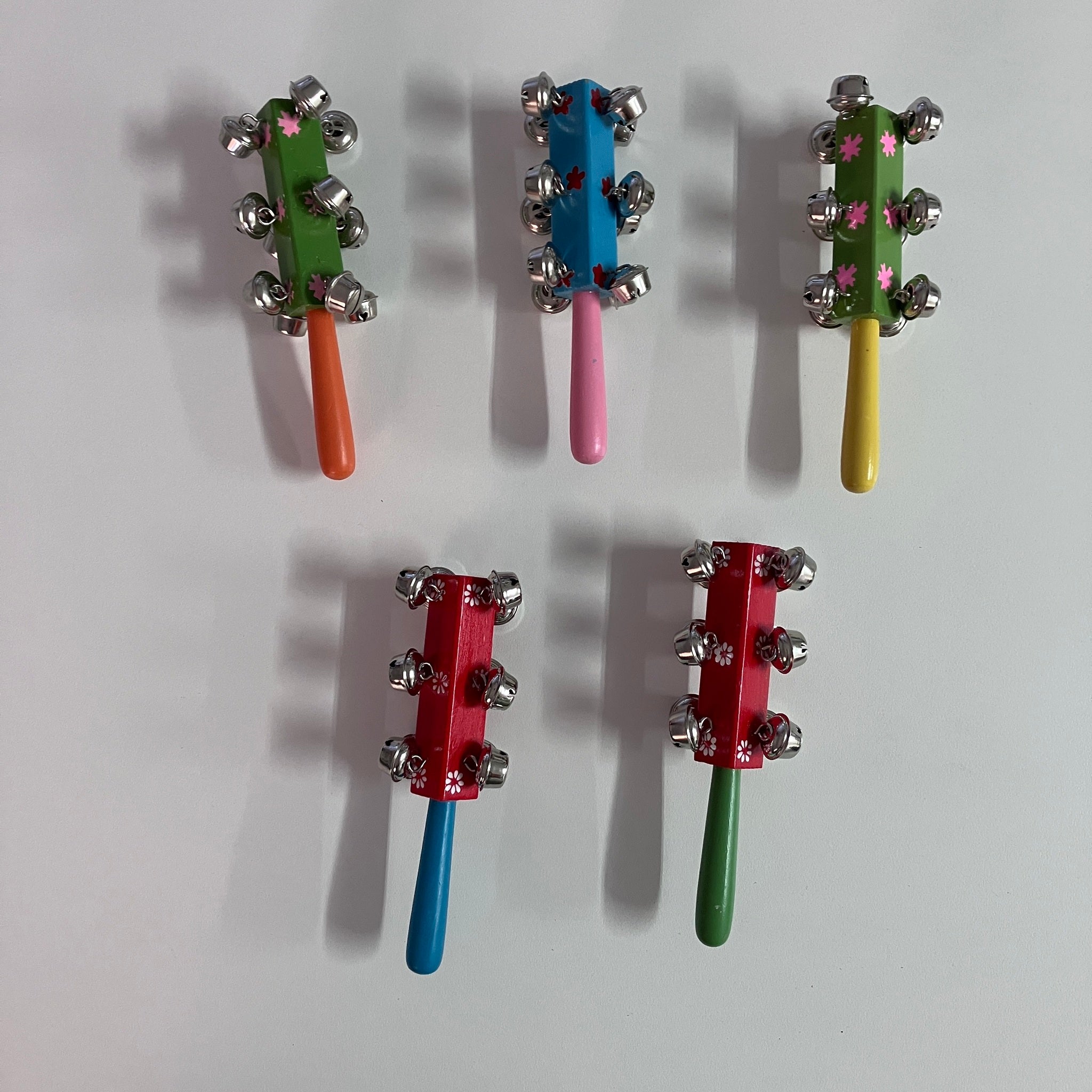 Wooden Bell Stick - Assorted Flower Designs