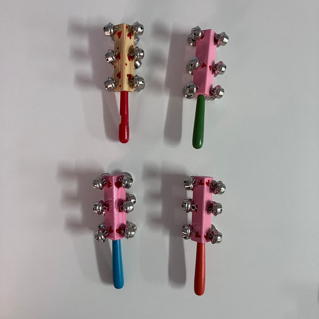 Wooden Bell Stick - Assorted Heart Designs