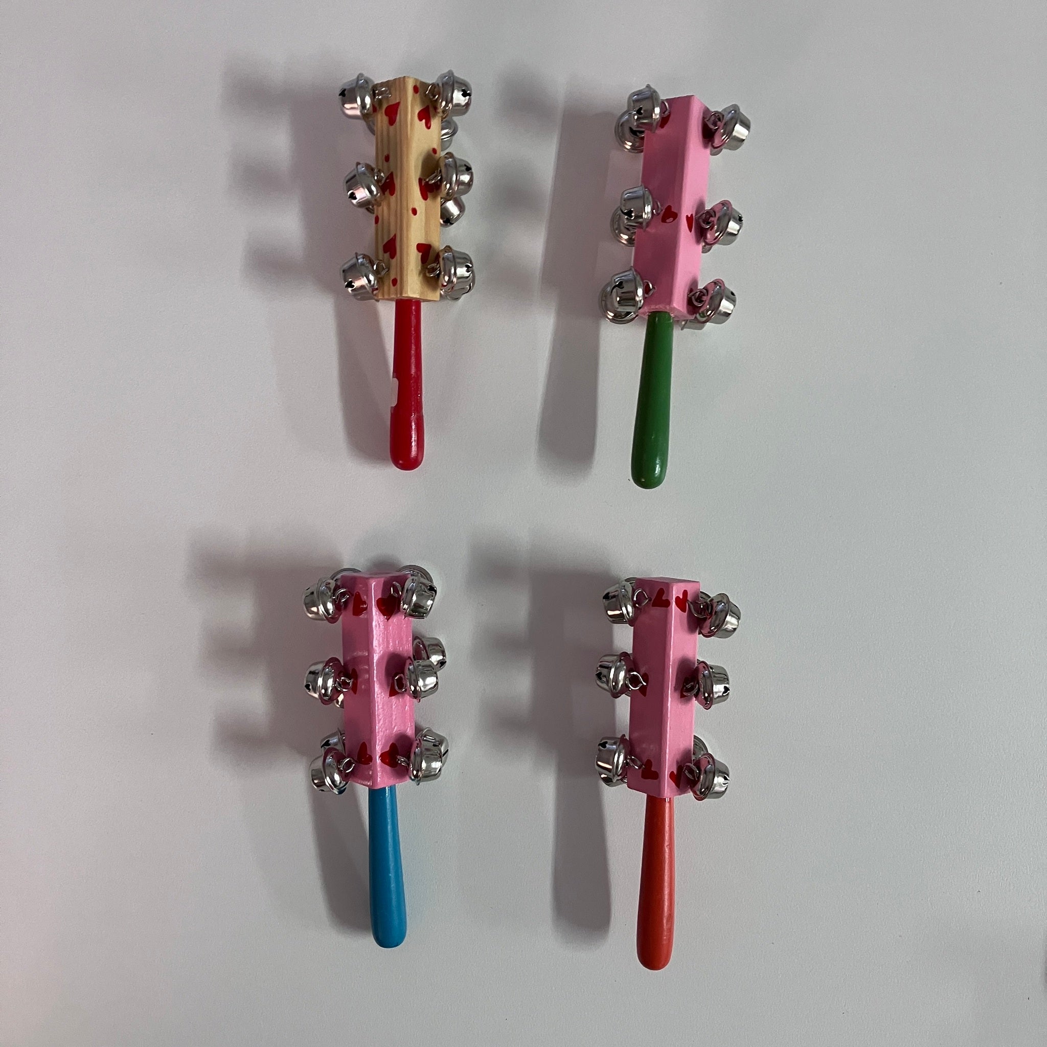 Wooden Bell Stick - Assorted Heart Designs