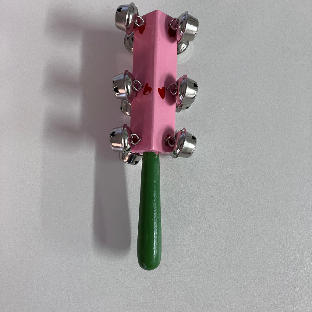 Wooden Bell Stick - Assorted Heart Designs