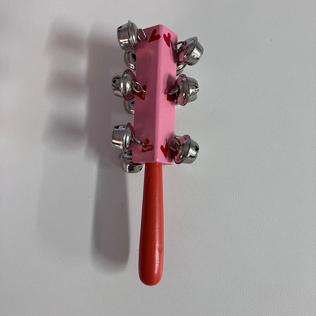 Wooden Bell Stick - Assorted Heart Designs