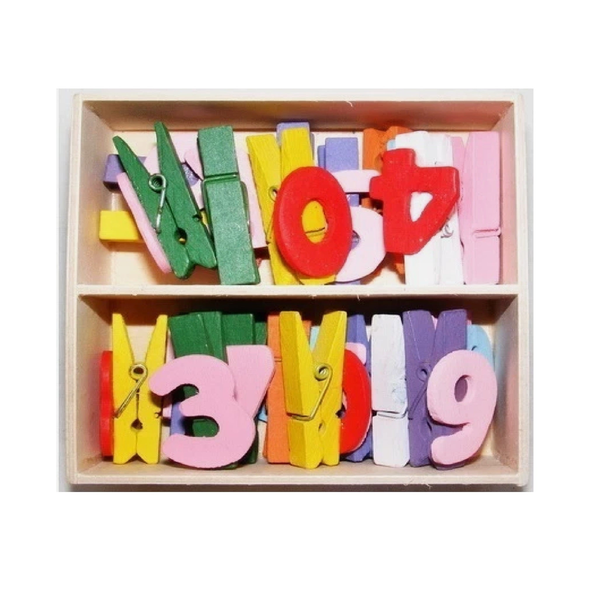 Wooden Mini Pegs in Box - Numbers