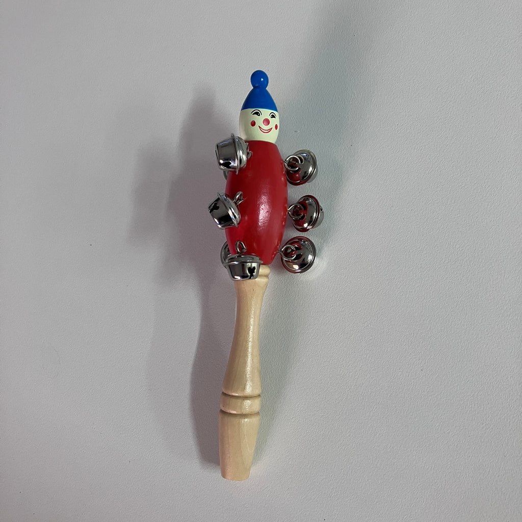 Wooden Bell Stick - Clown - Assorted Designs