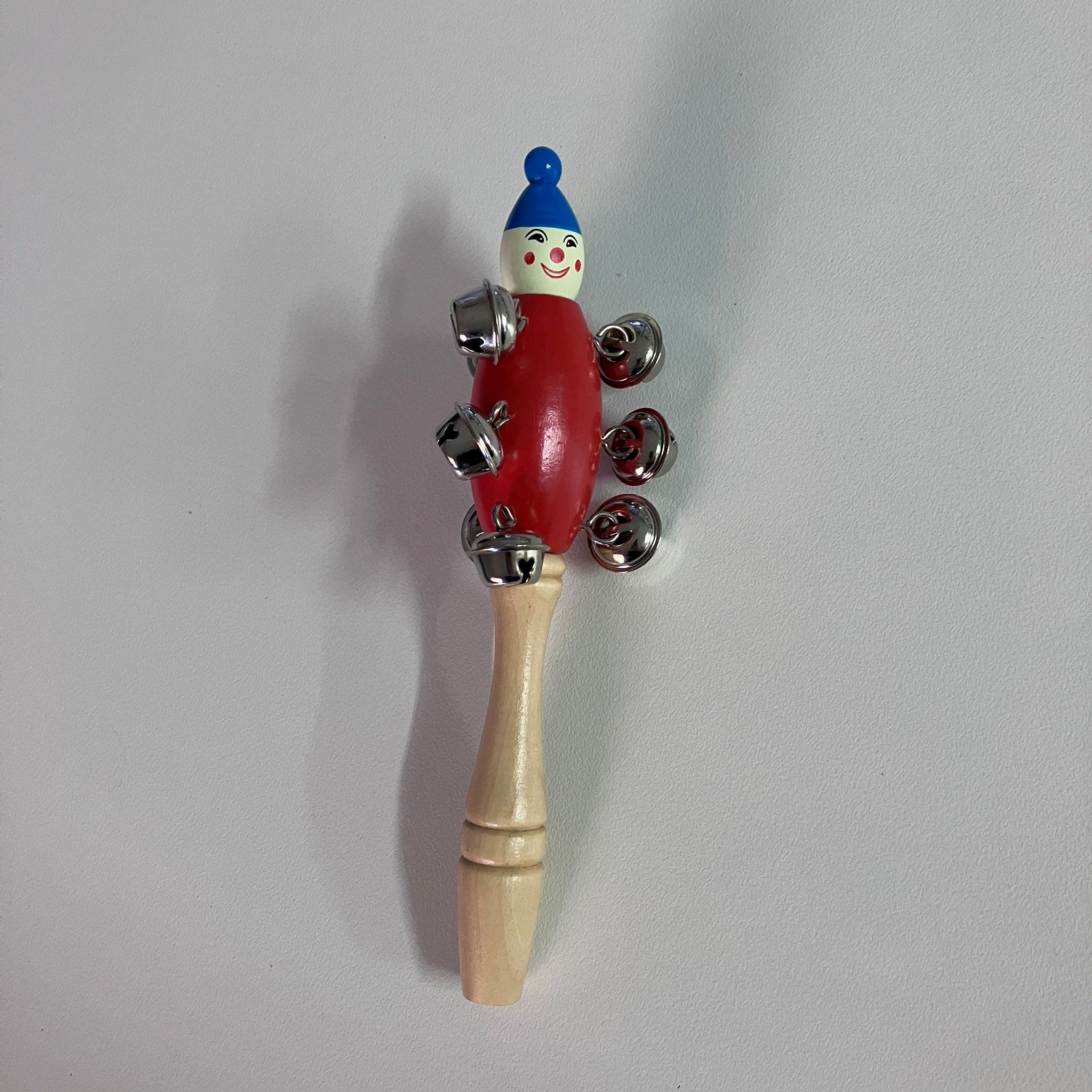 Wooden Bell Stick - Clown - Assorted Designs