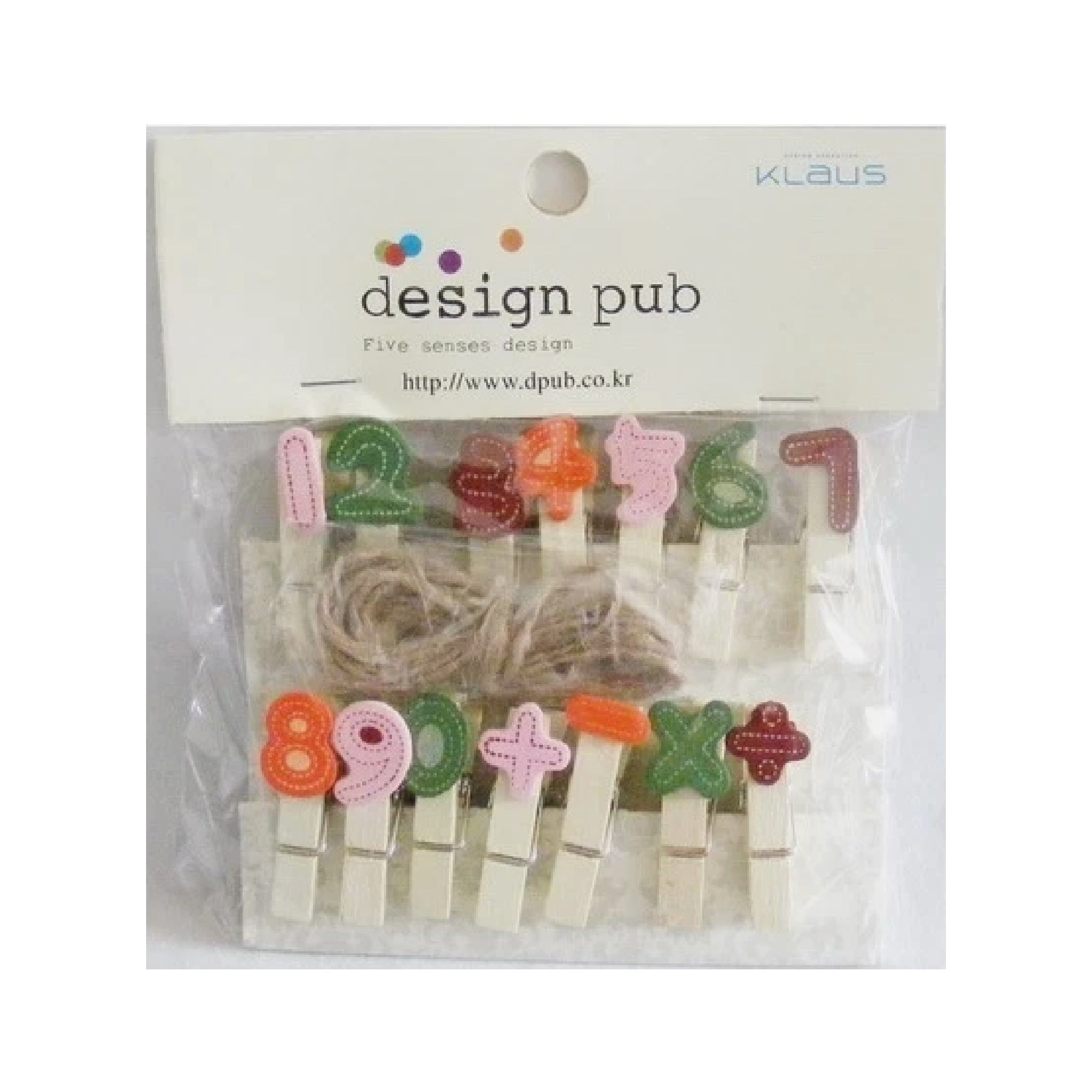 Wooden Mini Pegs in Packet - Numbers