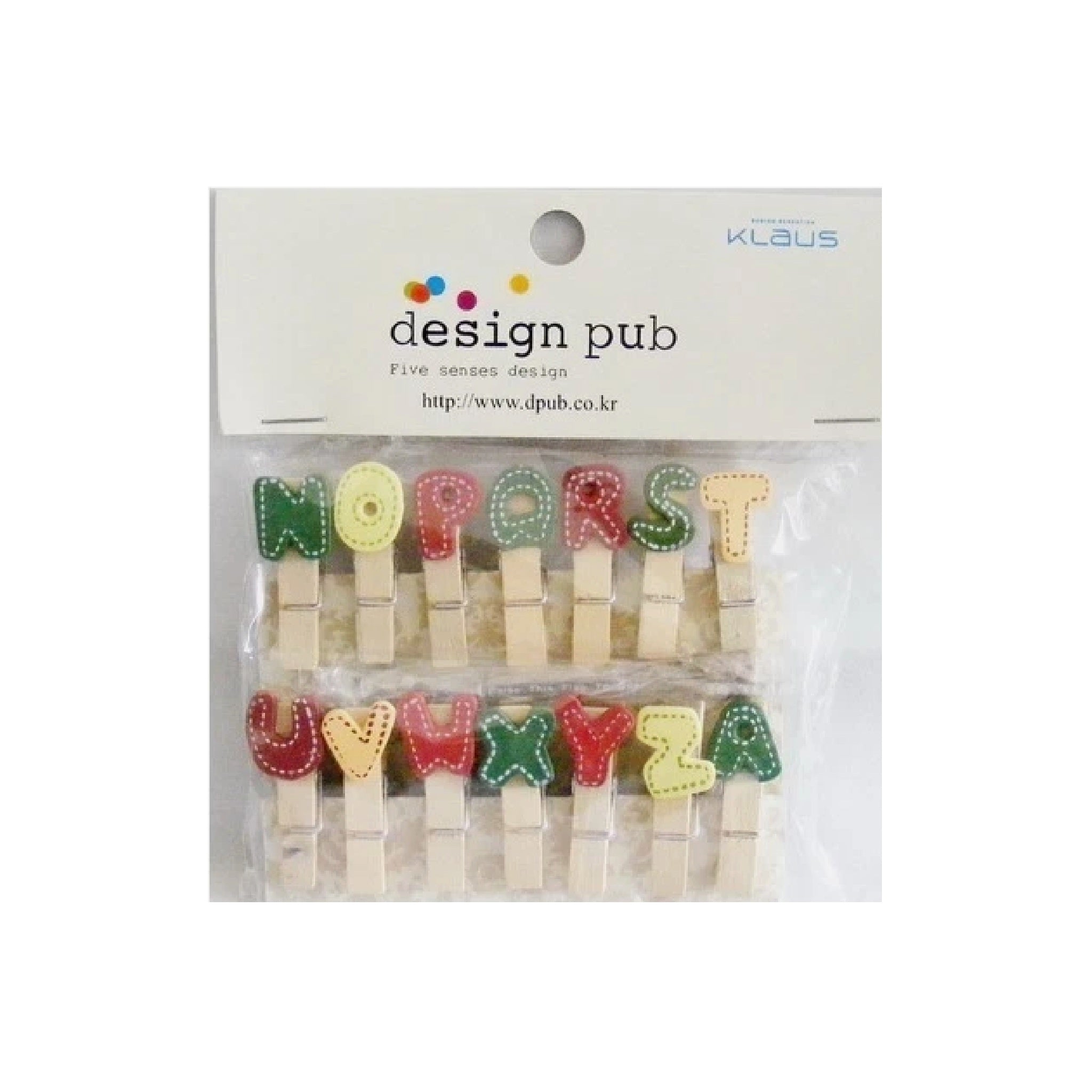 Wooden Mini Pegs in Packet - Alphabet N-Z