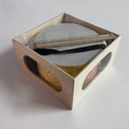 Wooden Drum in Wooden Box - Colourful Pattern