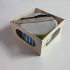 Wooden Drum in Wooden Box - Colourful Pattern