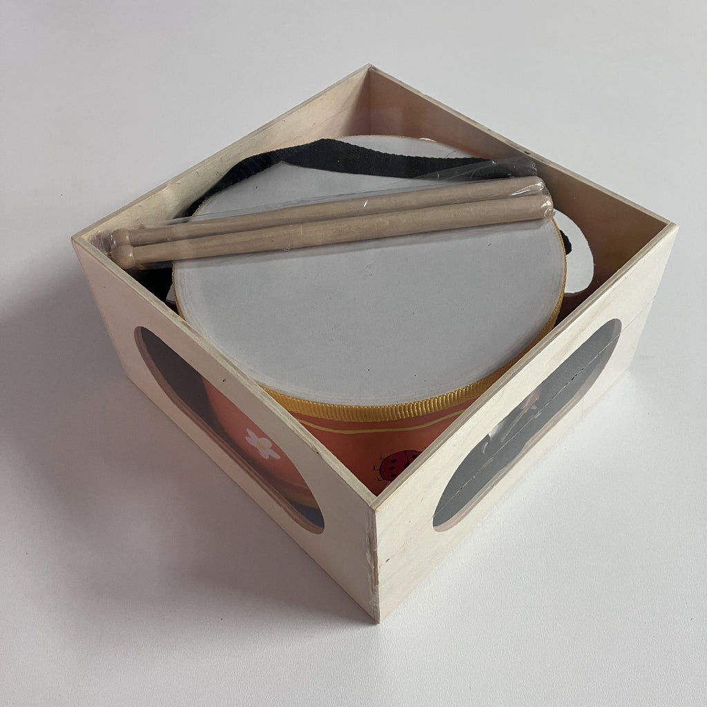 Wooden Drum in Wooden Box - Ladybird