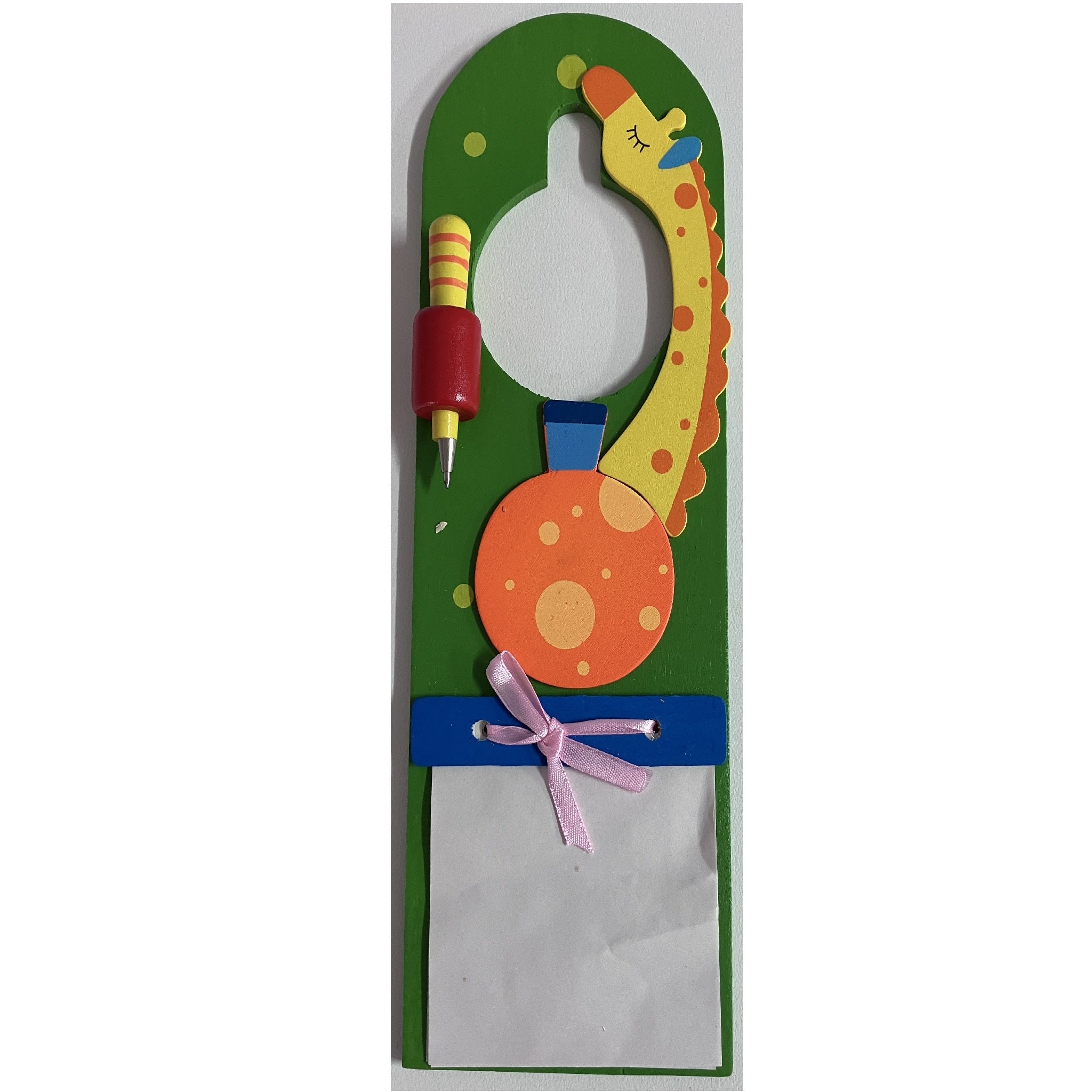 Wooden Door Handle Memo - Giraffe