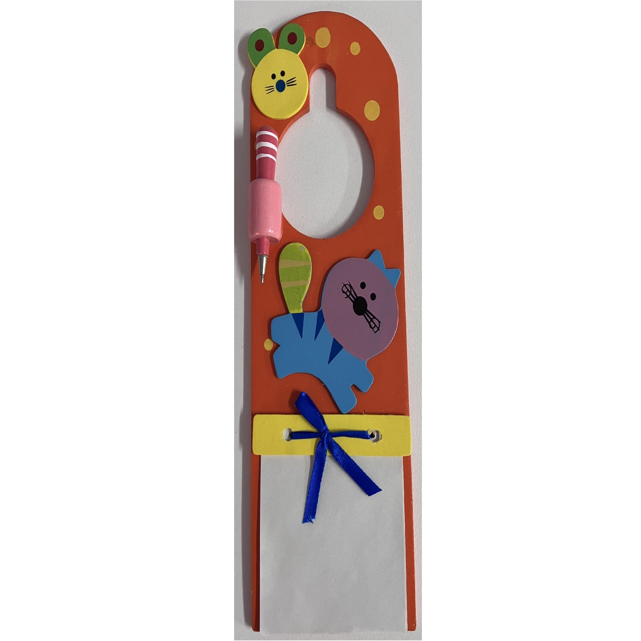 Wooden Door Handle Memo - Cat