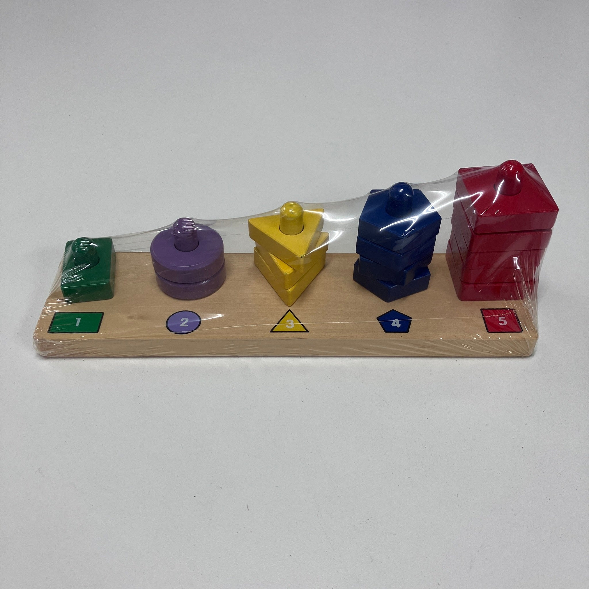Wooden Geometry Stacker - Numbers 1-5