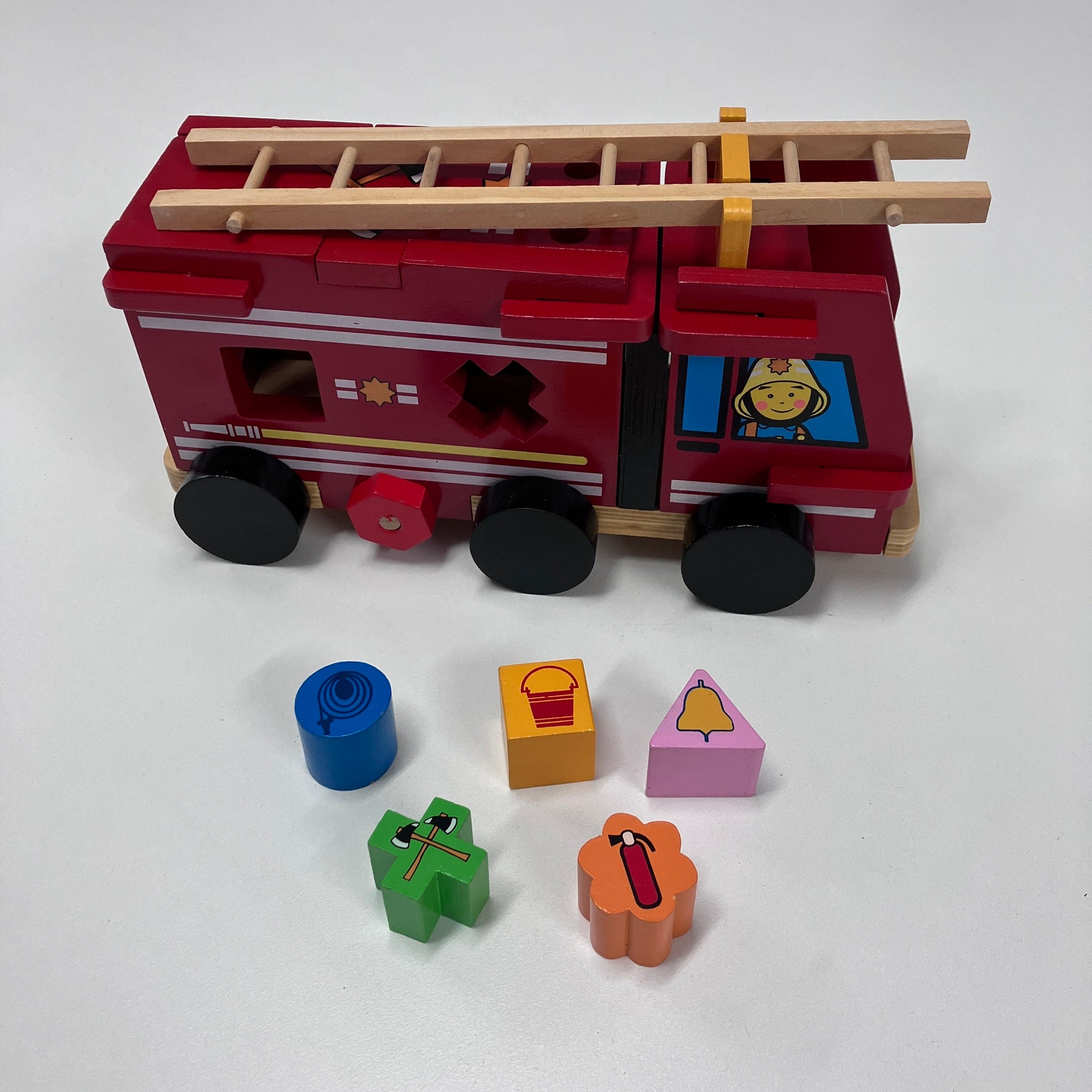 Wooden Build it Yourself - Fire Truck Shape Sorter