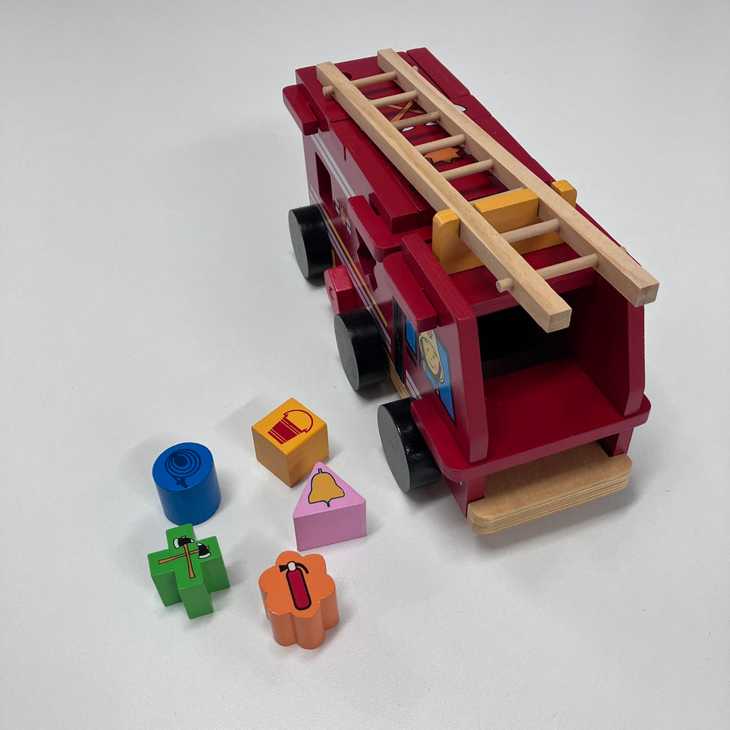 Wooden Build it Yourself - Fire Truck Shape Sorter