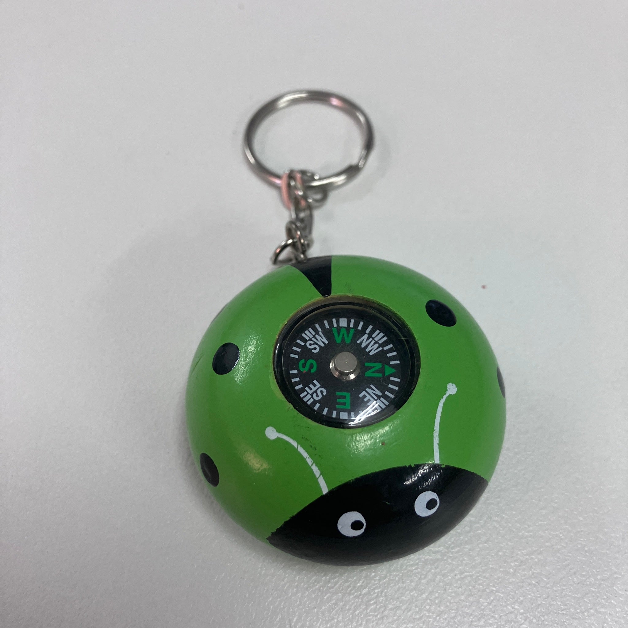 Wooden Keyring with Compass - Assorted Designs