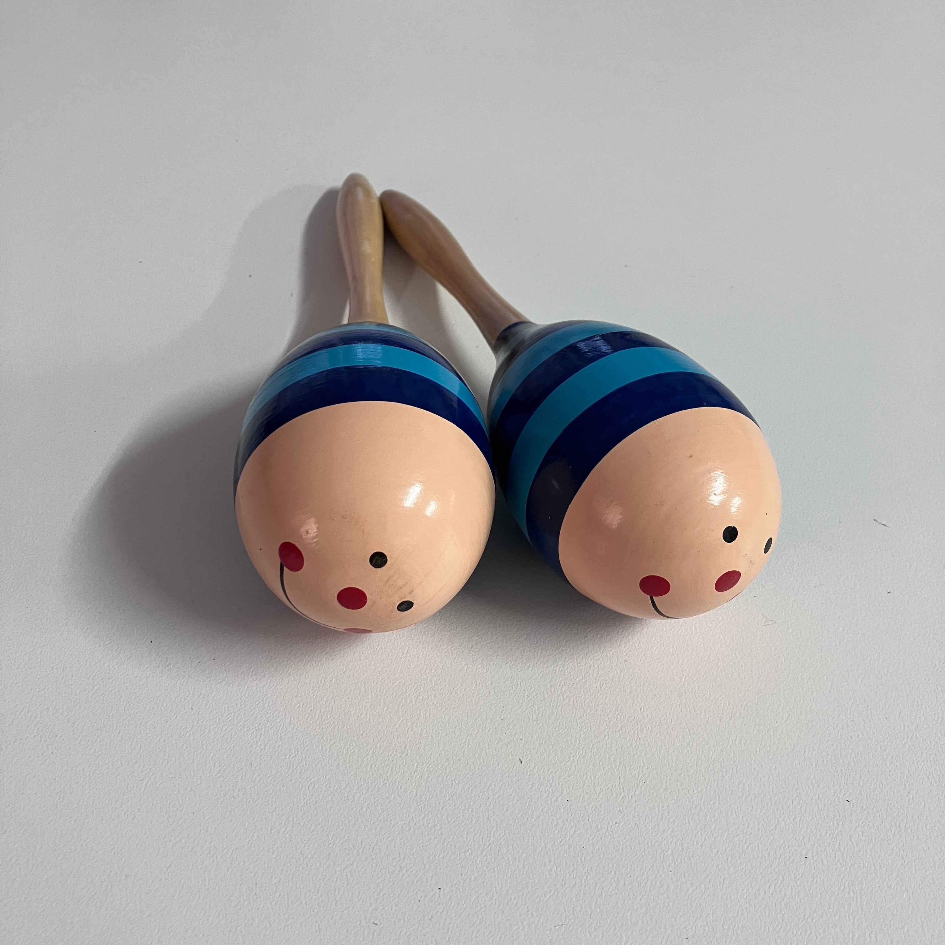 Wooden Maracas - 23cm - Blue Stripe Bug