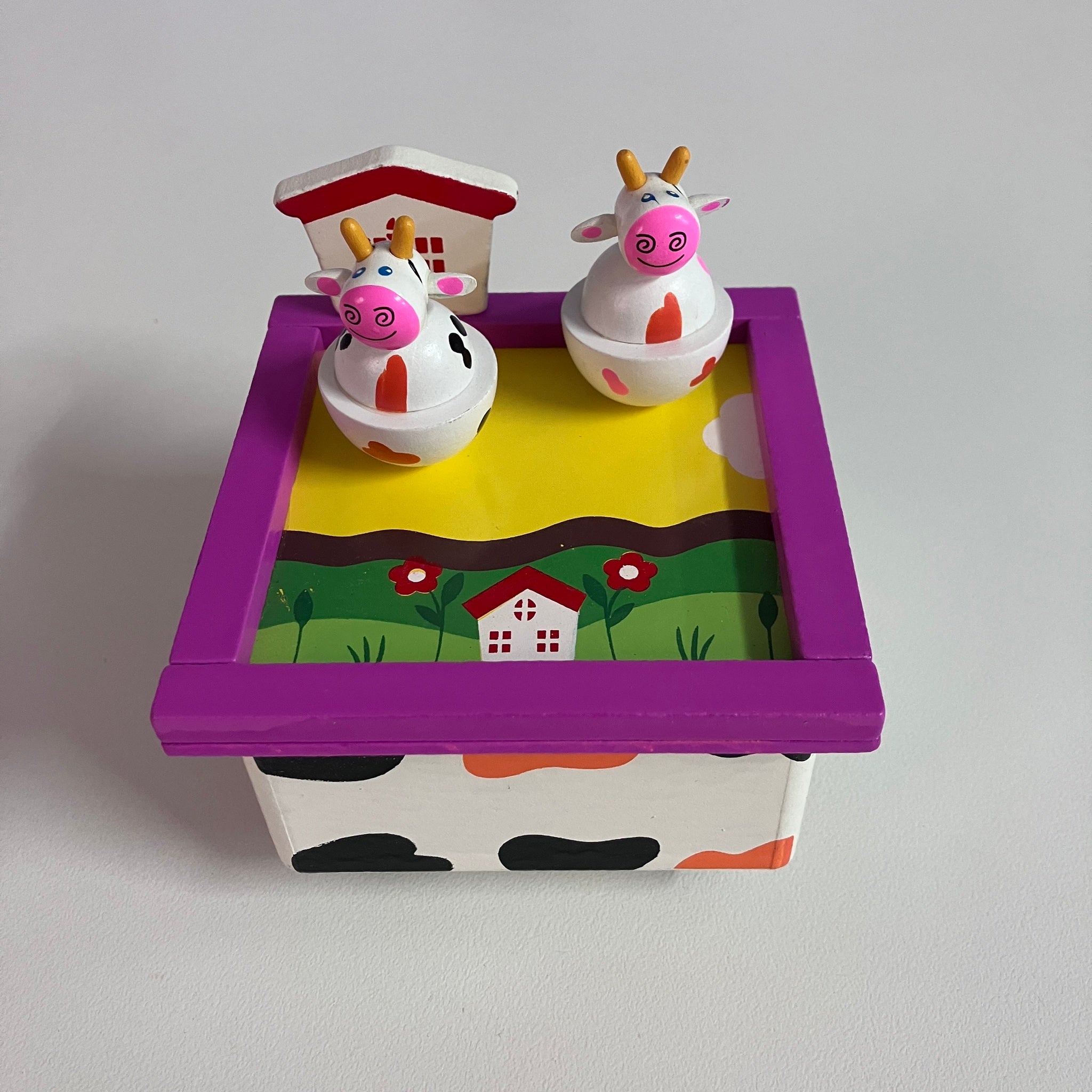 Wooden Music Box - Cow