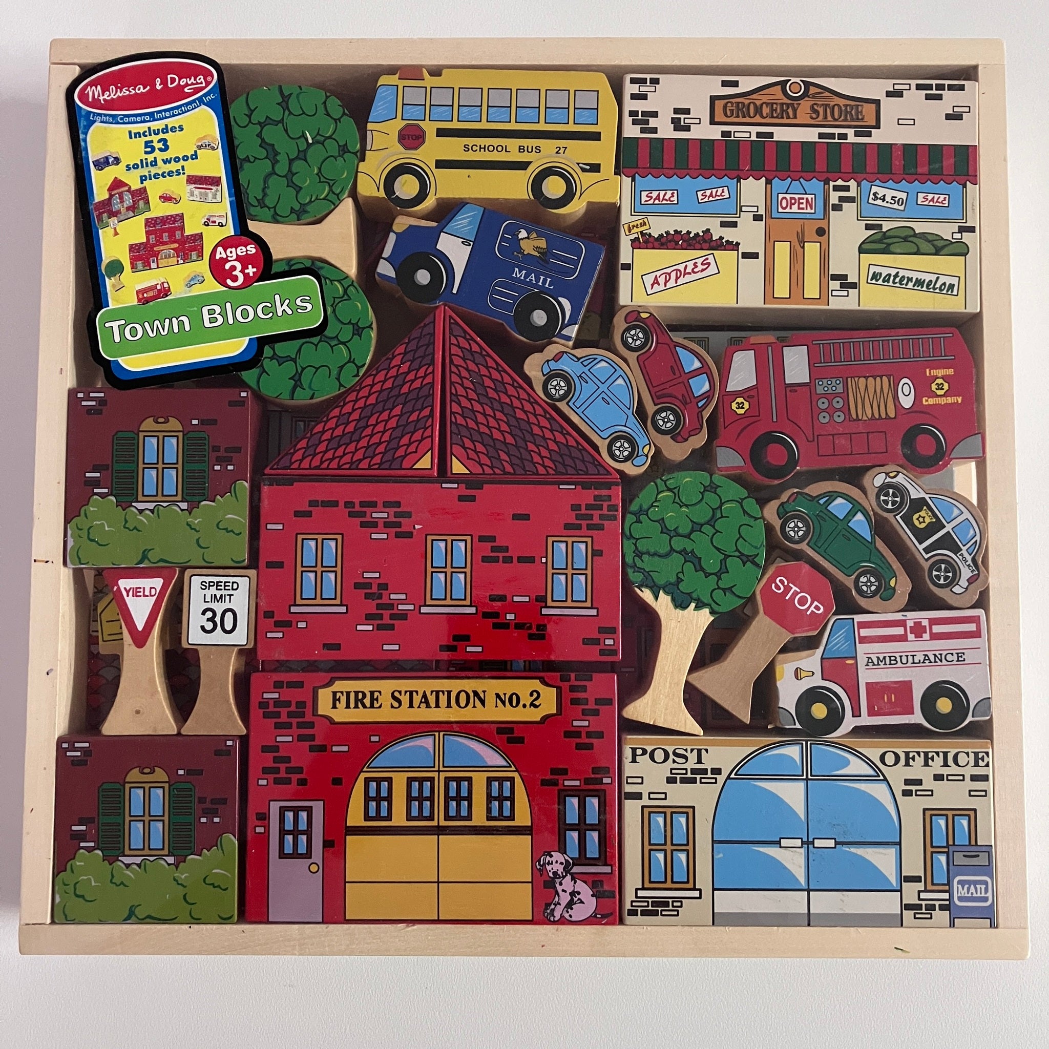 Wooden Blocks - Melissa & Doug - Town Blocks