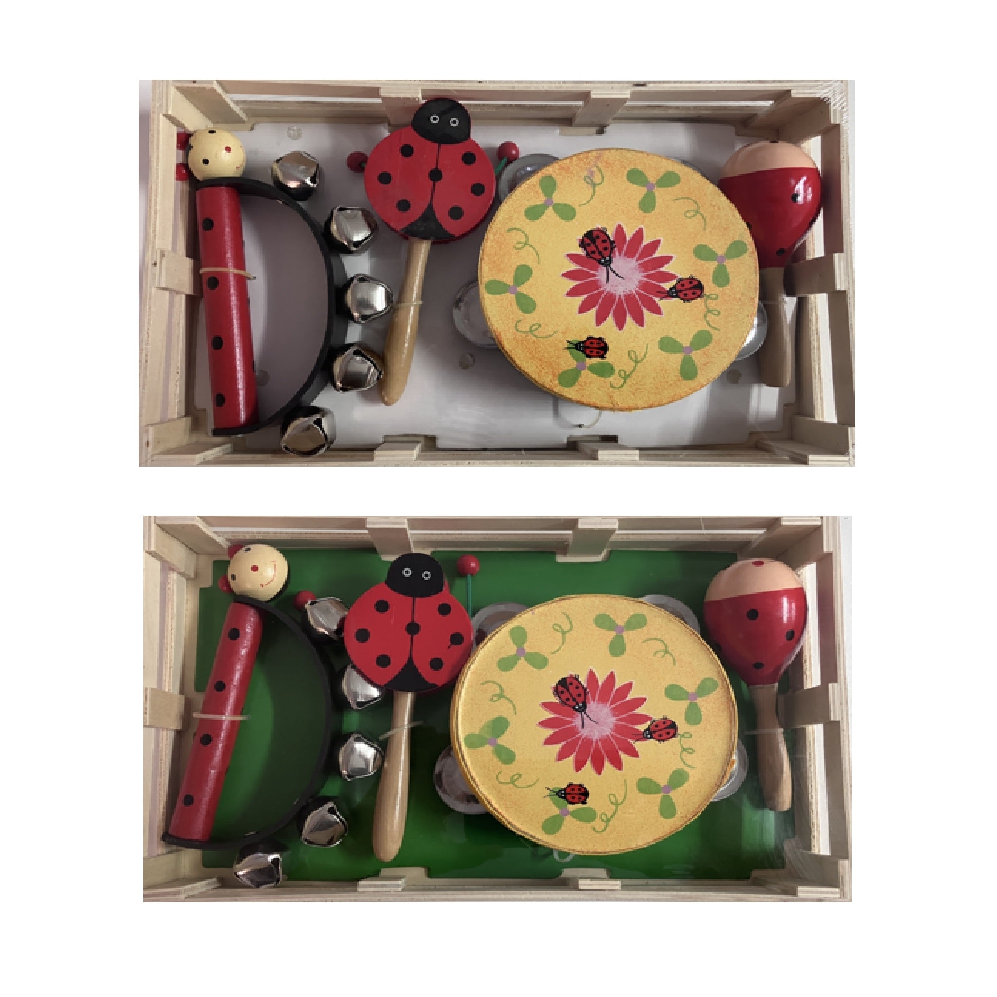 Music Set in Wooden Box - Small - Ladybird Set 1