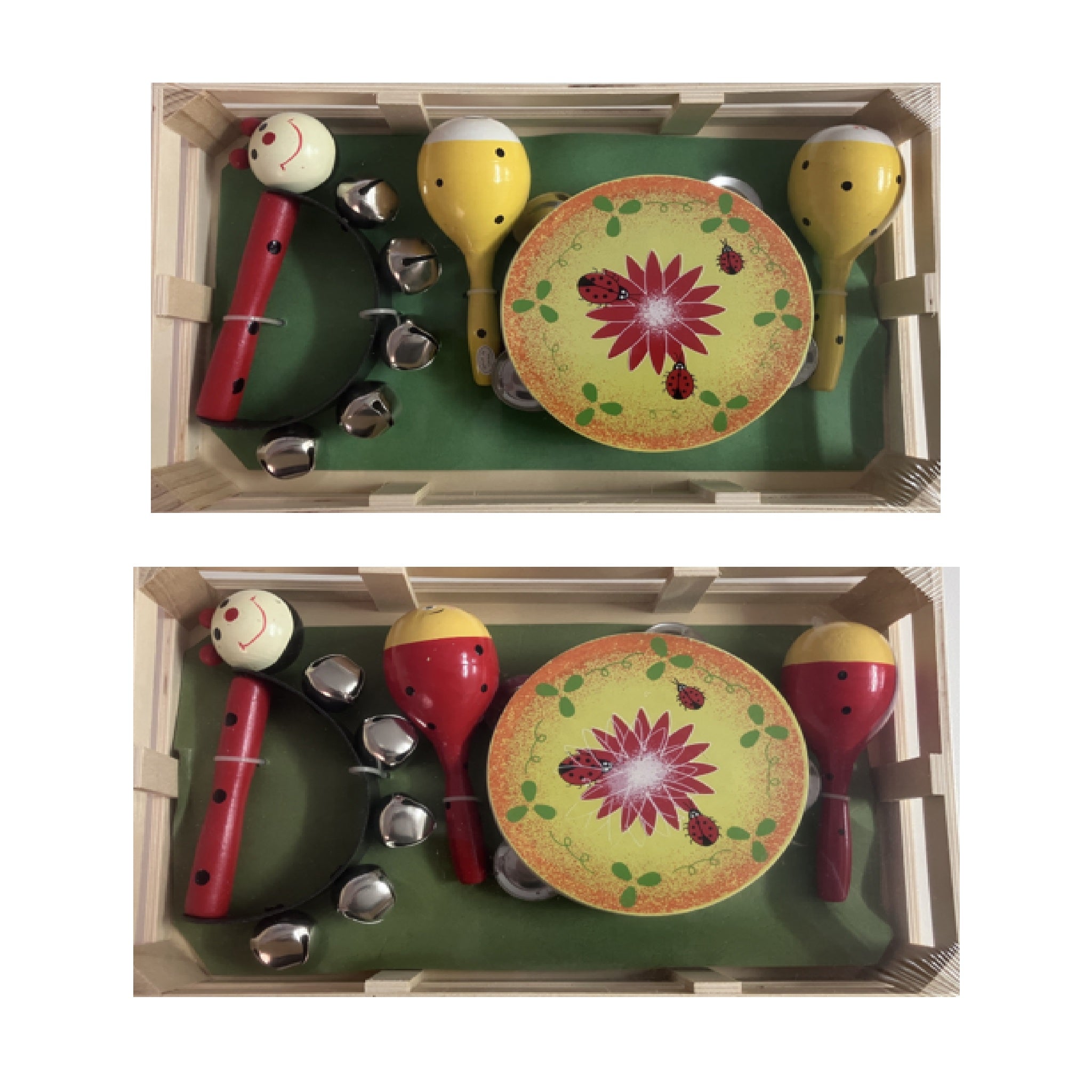 Music Set in Wooden Box - Small - Ladybird Set 2