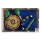 Music Set in Wooden Box - Small - Bee - Green Dot Maracas