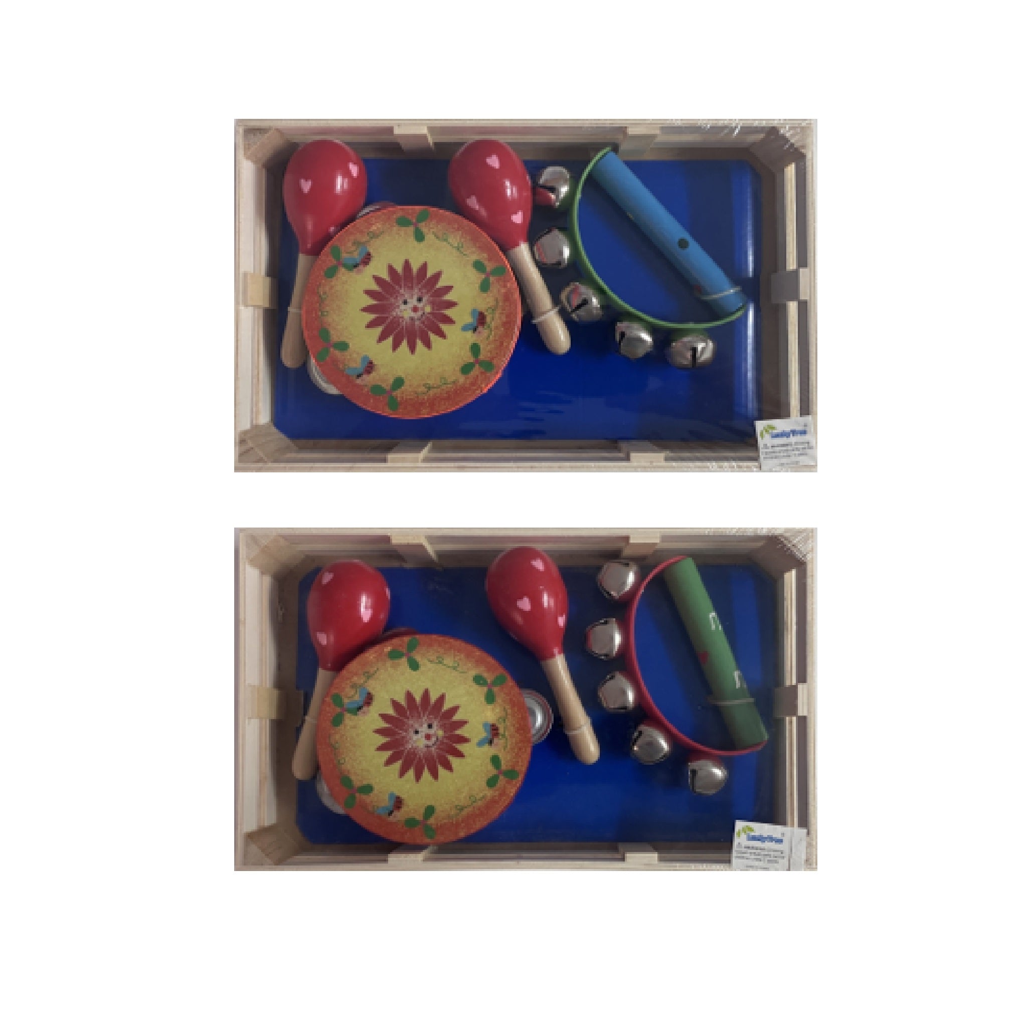 Music Set in Wooden Box - Small - Bee - Heart Maracas
