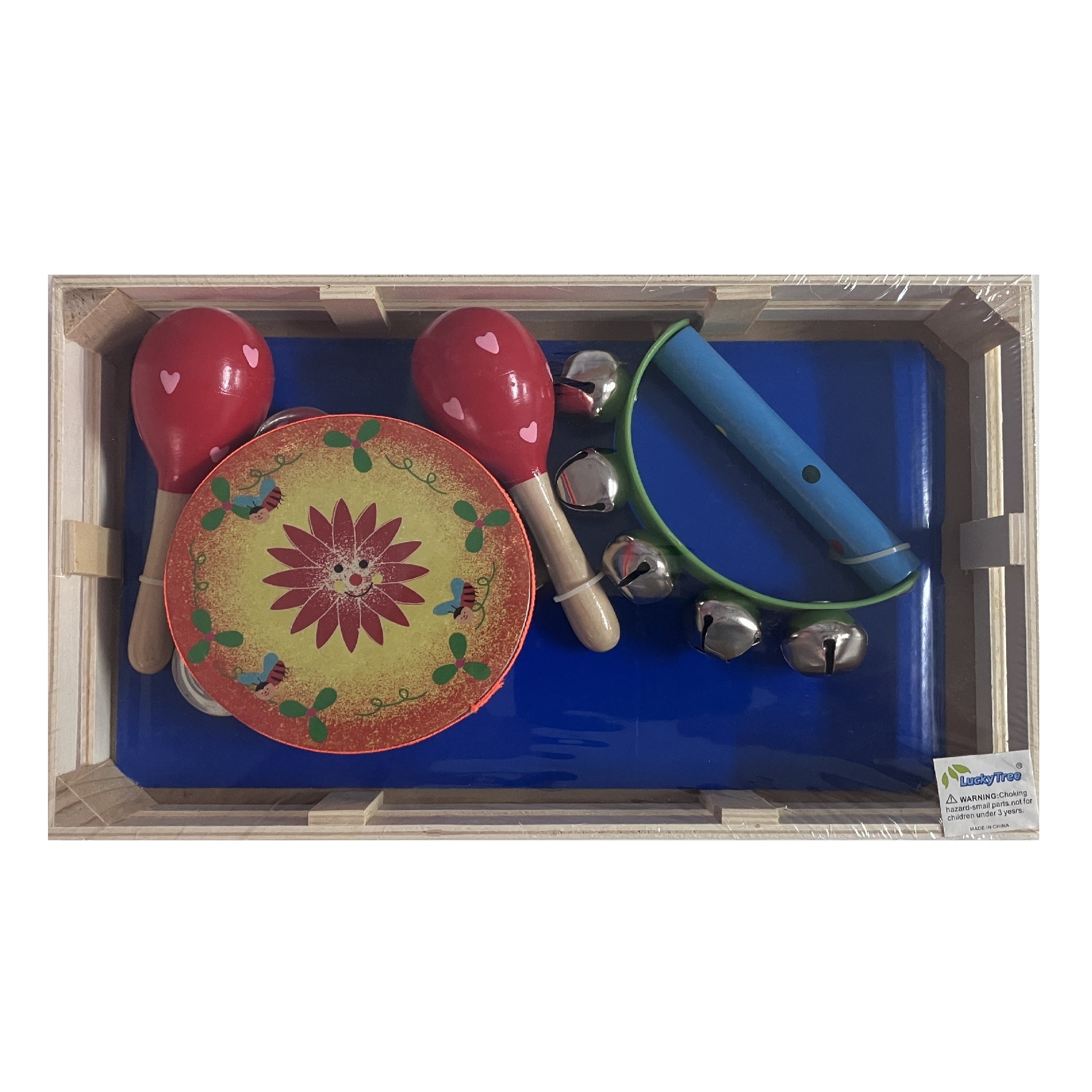 Music Set in Wooden Box - Small - Bee - Heart Maracas