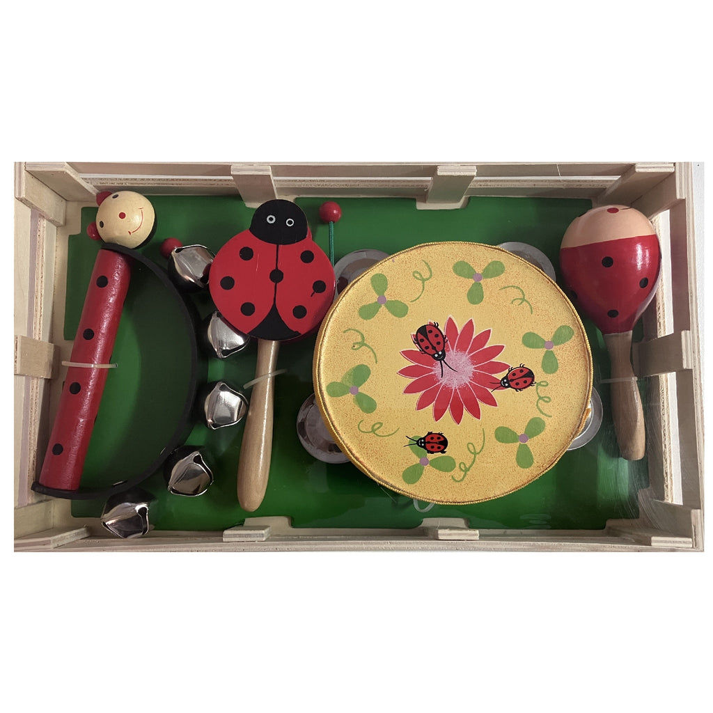 Music Set in Wooden Box - Small - Ladybird Set 1