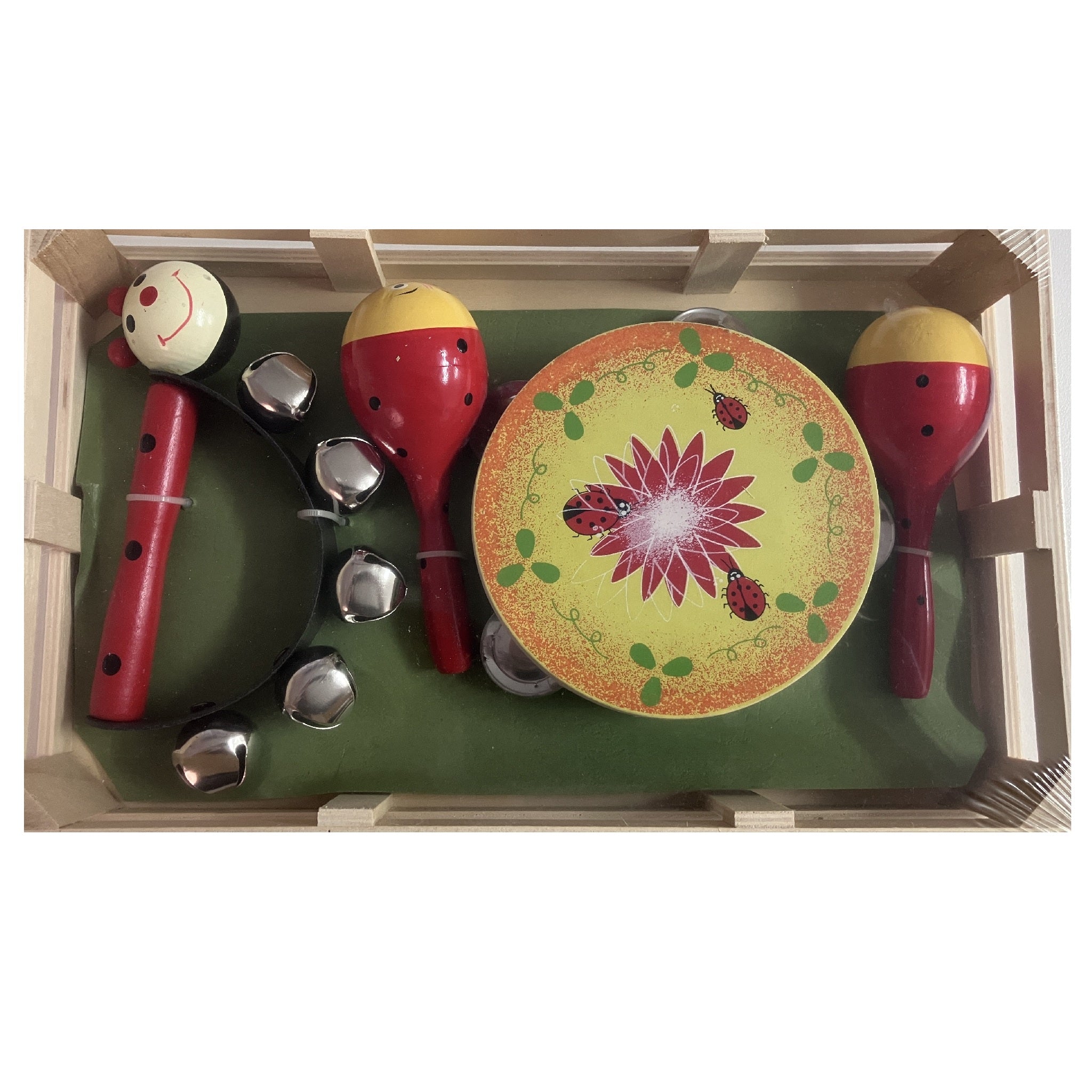 Music Set in Wooden Box - Small - Ladybird Set 2