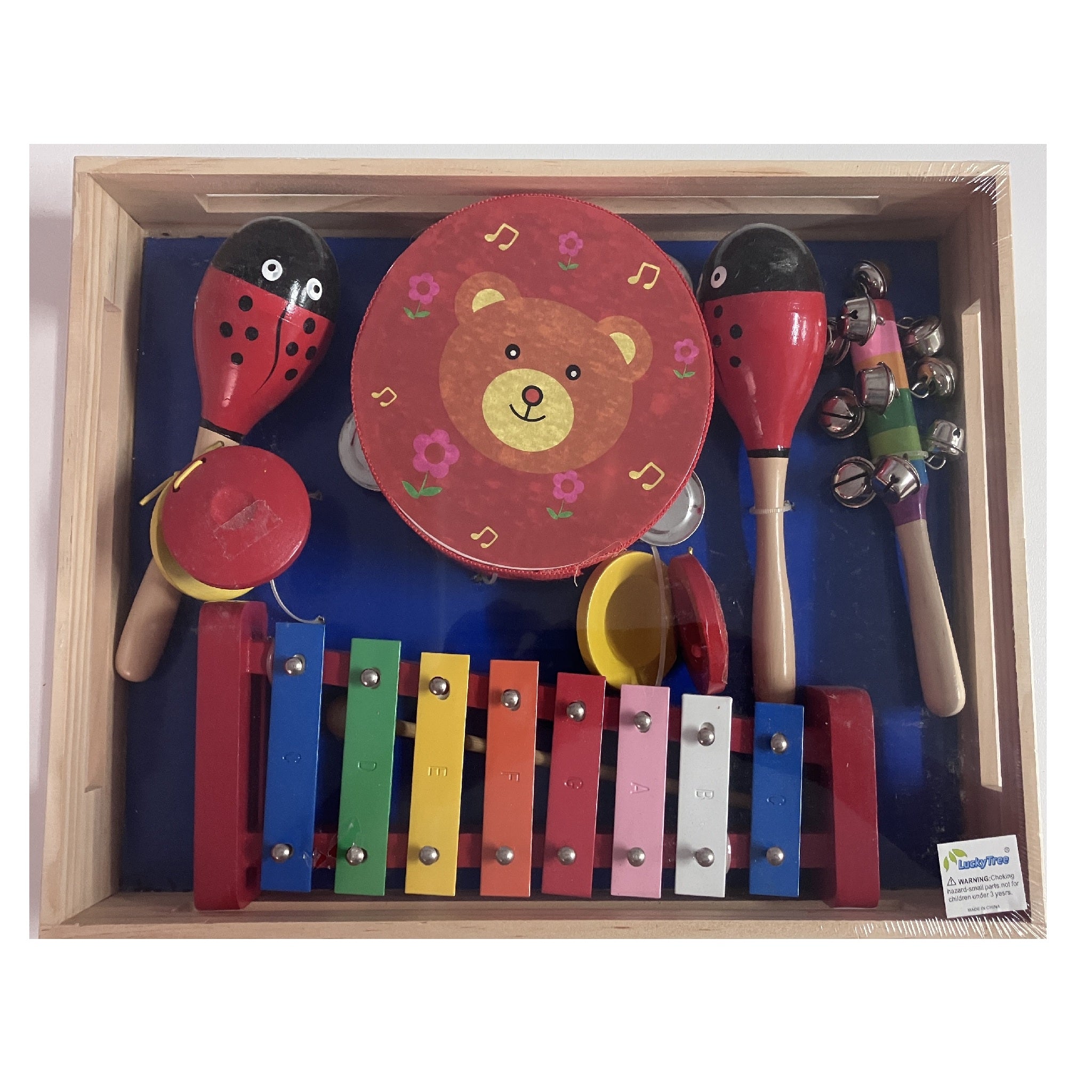 Music Set in Wooden Box - Large - 7pc - Bear