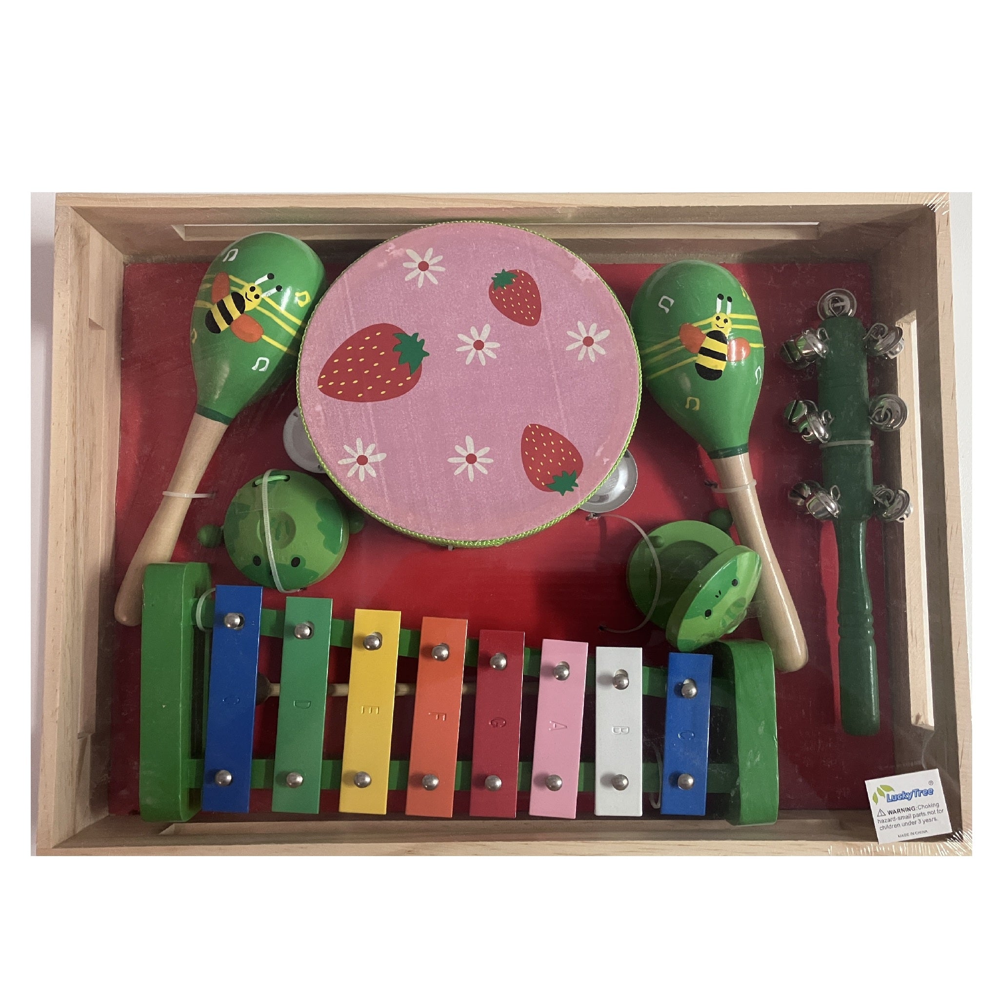 Music Set in Wooden Box - Large - 7pc - Strawberries