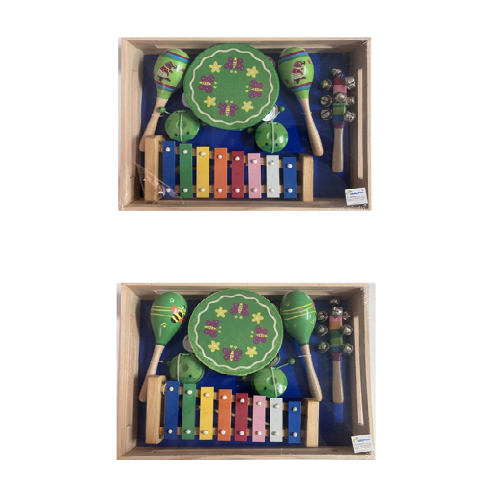 Music Set in Wooden Box - Large - 7pc - Butterflies