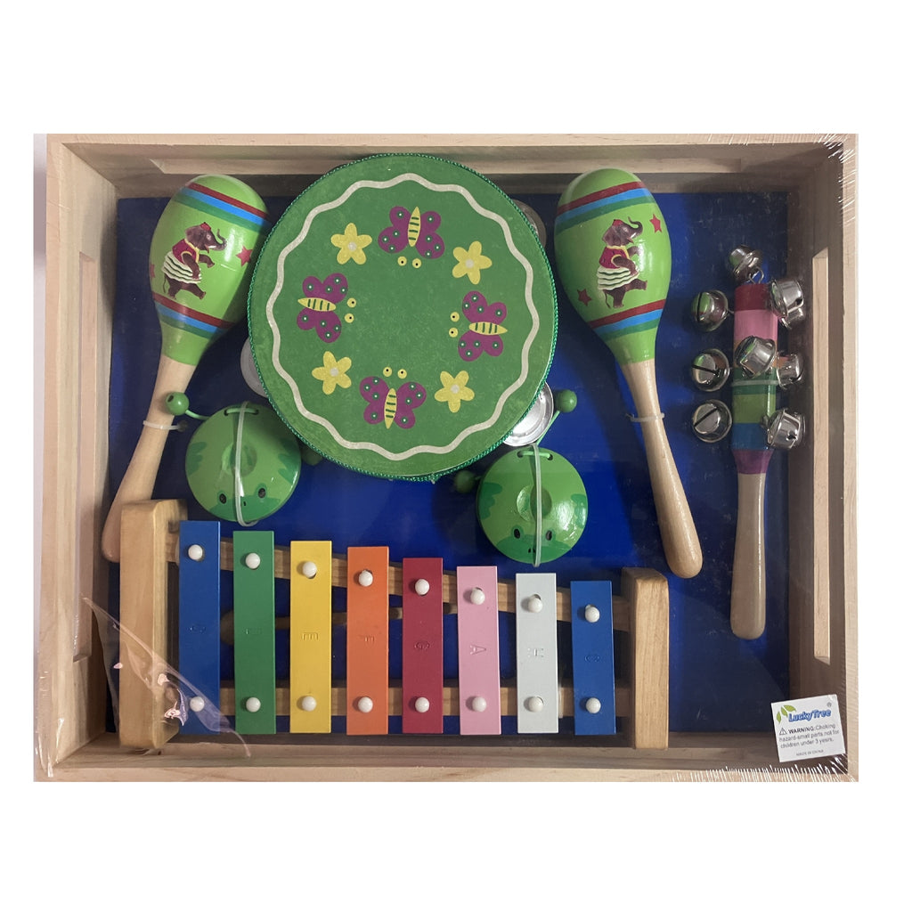 Music Set in Wooden Box - Large - 7pc - Butterflies