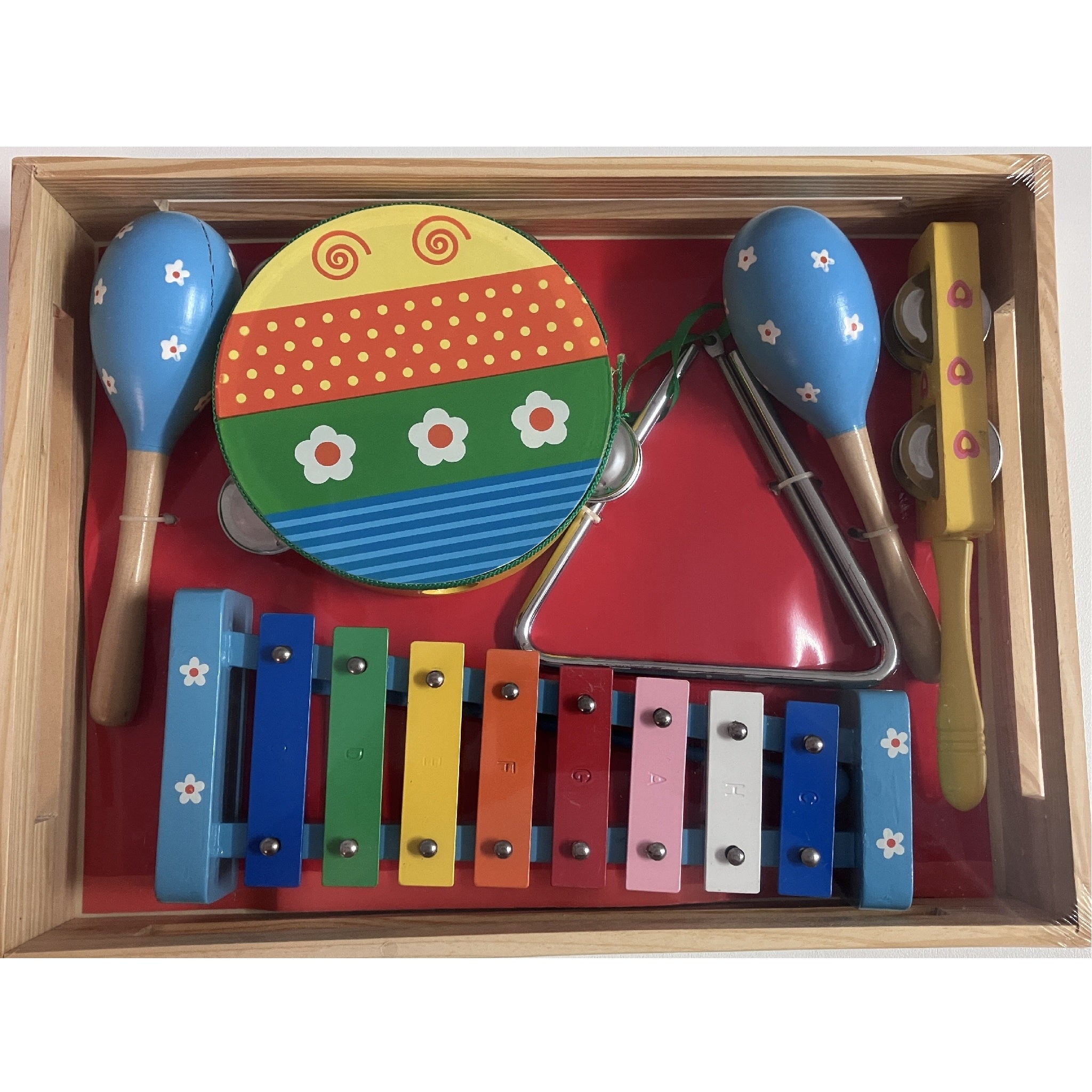 Music Set in Wooden Box - Large - Colourful