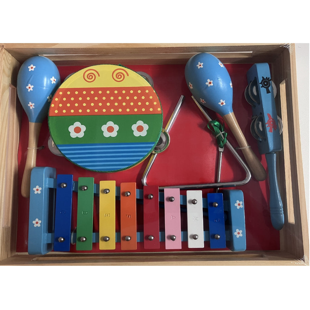 Music Set in Wooden Box - Large - Colourful