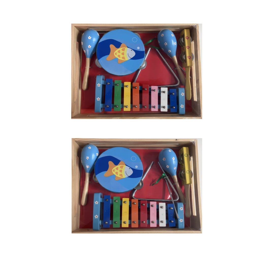 Music Set in Wooden Box - Large - Fish