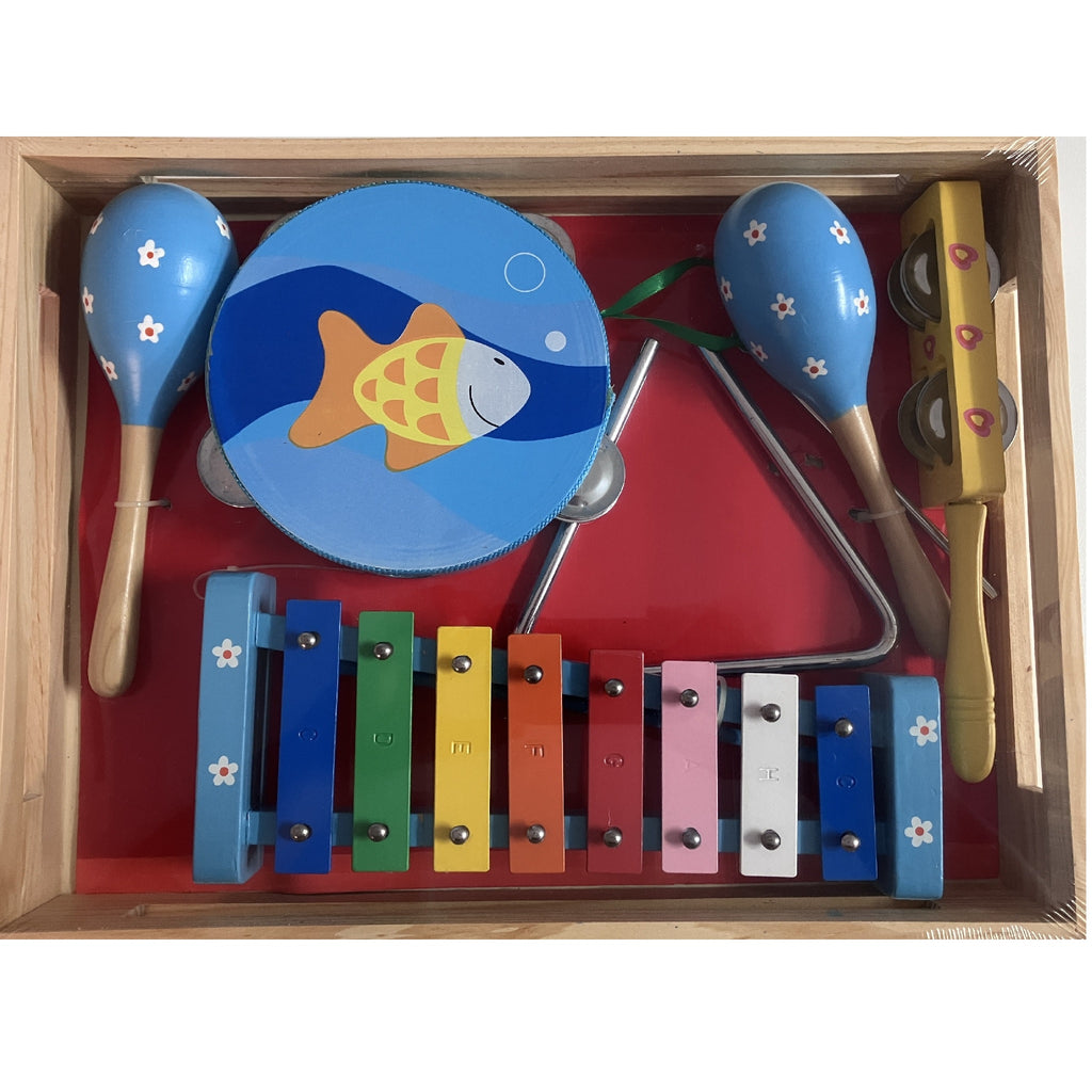 Music Set in Wooden Box - Large - Fish