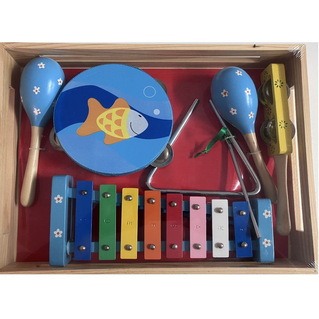 Music Set in Wooden Box - Large - Fish