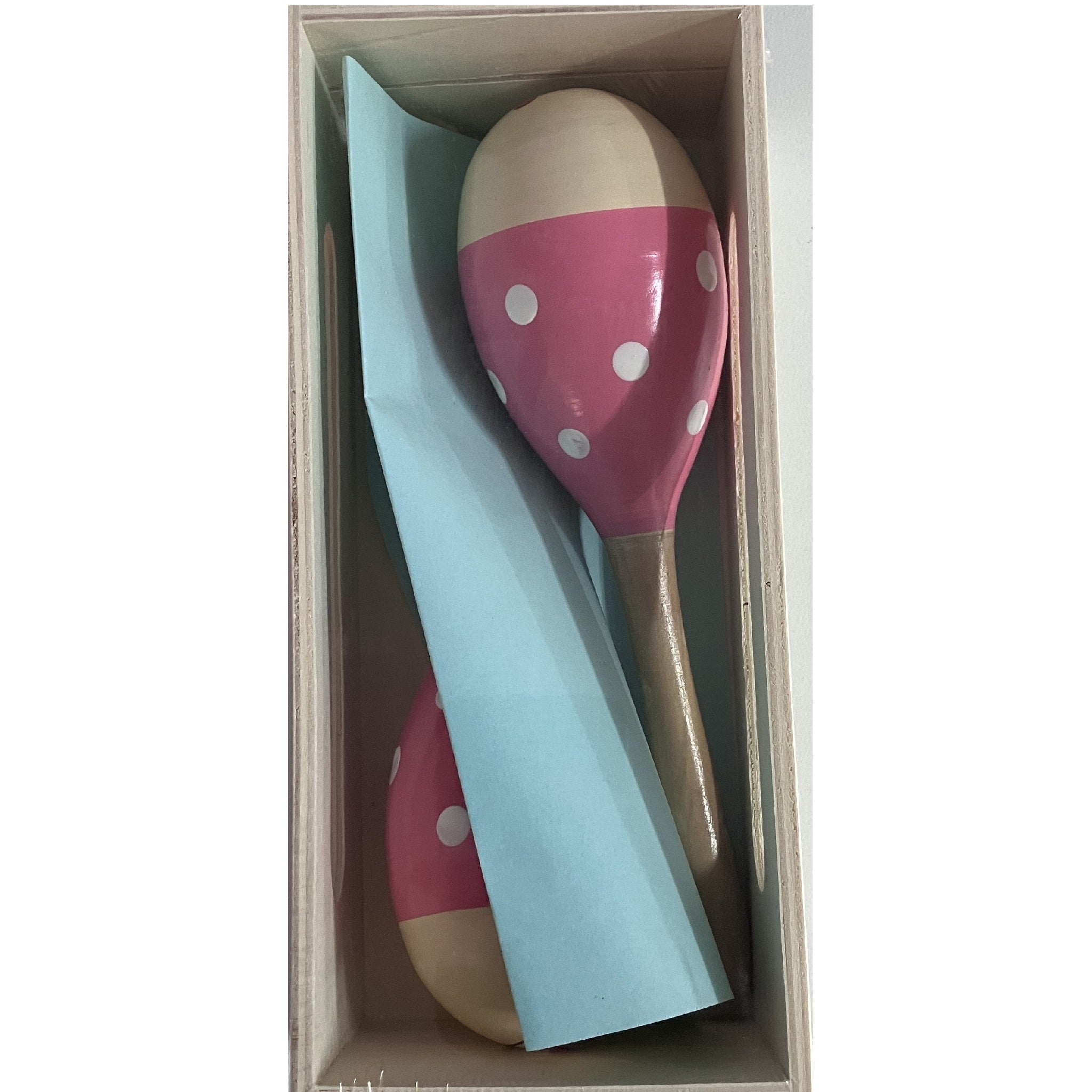 Wooden Maracas in Box - 22cm - Pink Spotty Bug (Copy)