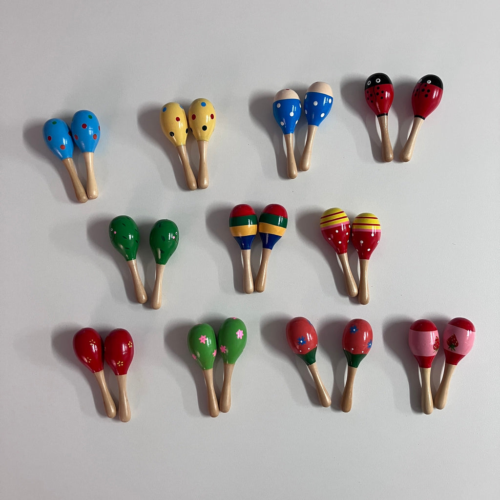 Wooden Maracas - 11cm - Assorted Designs