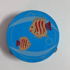 Wooden Tambourine  - Large - Fish on Blue